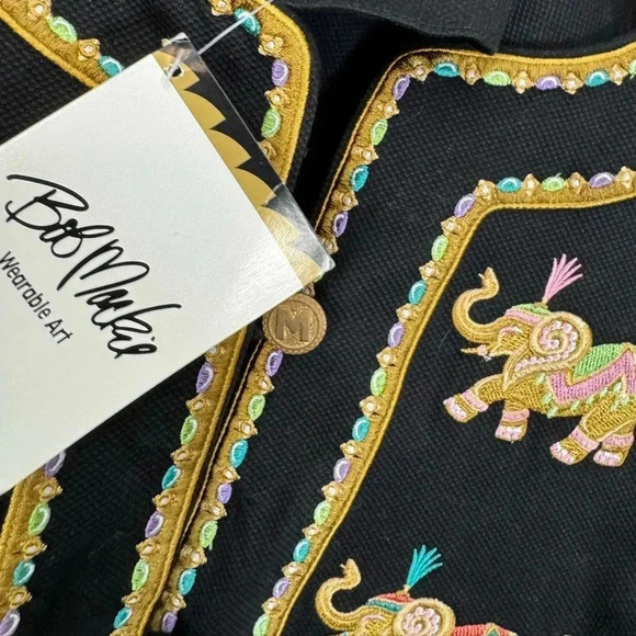 Bob Mackie Wearable Art Black Elephant Jacket Size XL Women's NWT Maximalist - Picture 6 of 11